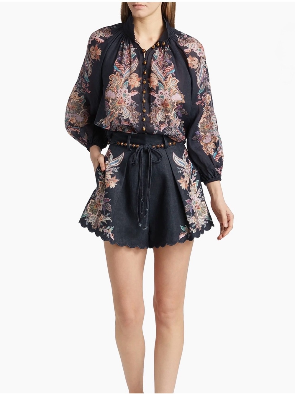 ZIMMERMANN Rhiannon Linen Shorts | NWT | Size AU 0 = Size 2/4 US